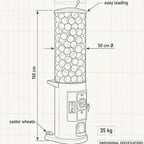 Manual capsule dispenser tower dimension drawing