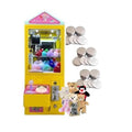 Yellow MadeForArcade mini claw machine for a counter top