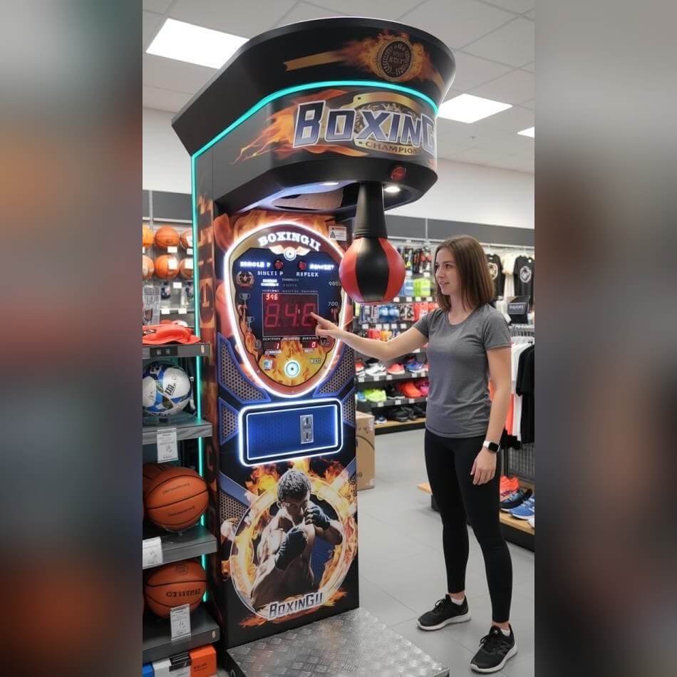 MadeForArcade Pro Boxing Machine with a player in an arcade