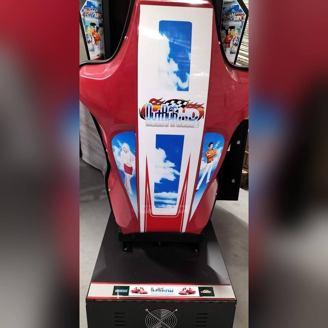 Front of the racing simulator console