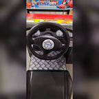 Force-feedback steering wheel on the racing simulator