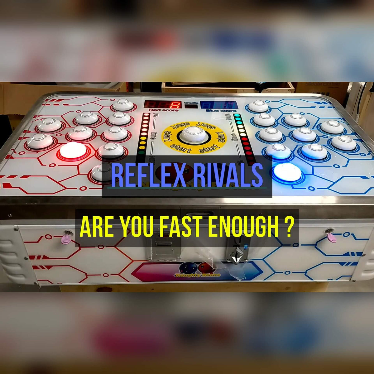 Reflex Rivals artwork on the Reflex Rush asking players if they are fast enough