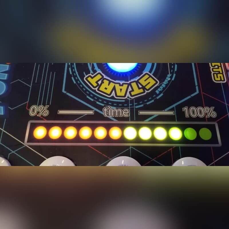 Close-up of the Reflex Rush progress bar and start button