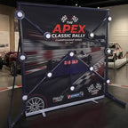 Strike-a-Light batak machine with a branded rally event backdrop