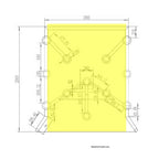 Strike-a-Light large dimension drawing with the branding area marked in yellow