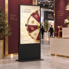 Close-up of the digital prize wheel on screen