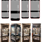 Transparent black claw machines shown from several angles