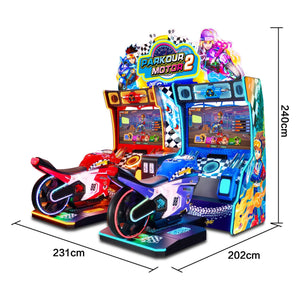 Parkour Motor II DX dimensions: 231cm wide, 202cm deep and 240cm tall