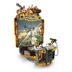 Phantom Vanguard shooting arcade machine from the side showing the two mounted guns