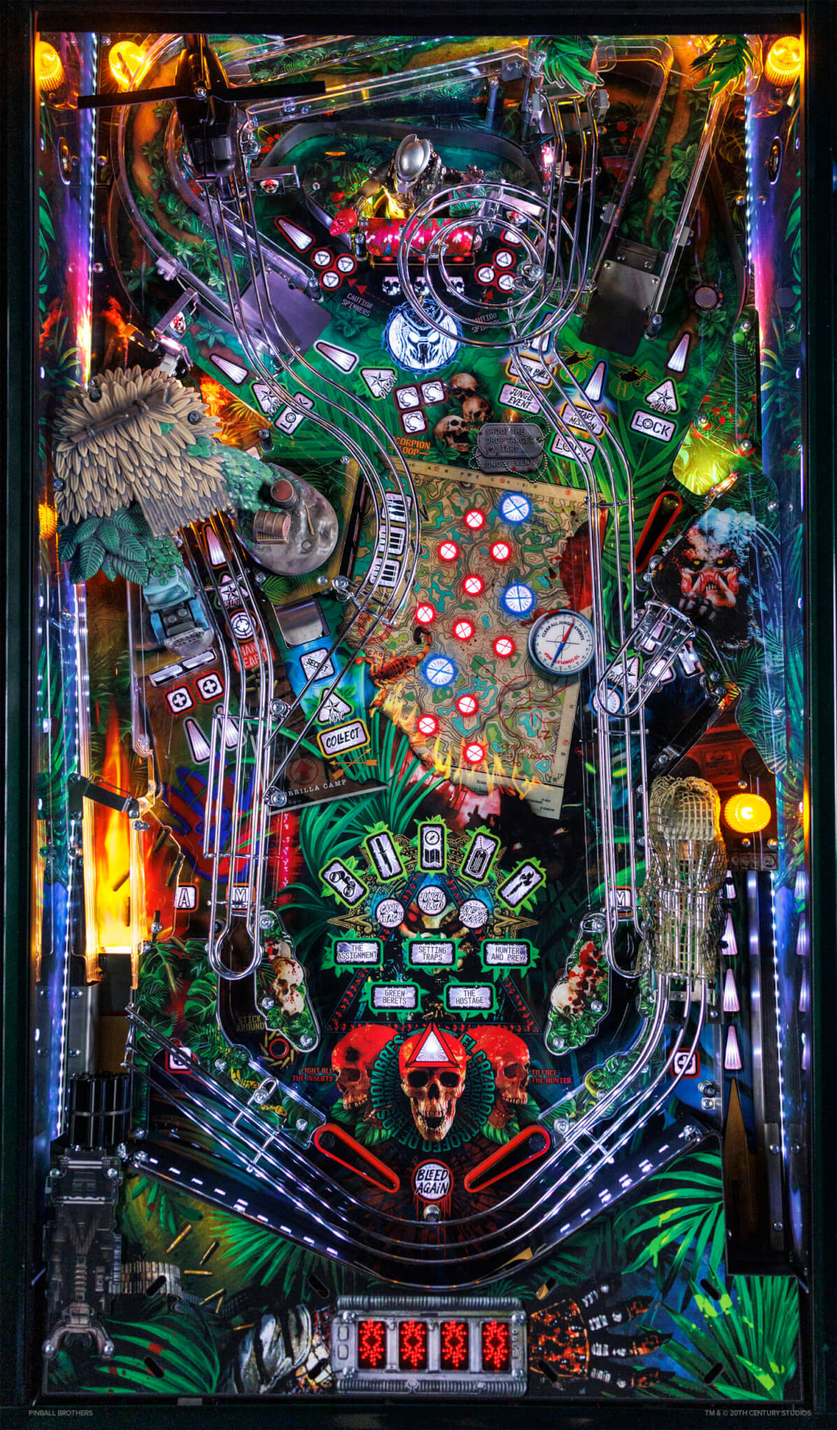 Predator Pinball Machine by Pinball Brothers - full widebody playfield from above