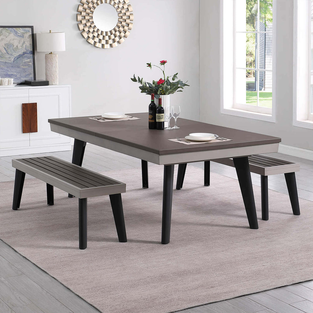 Pureline California dining pool table converted into a modern dining table