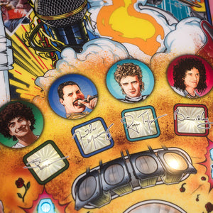Queen Pinball Machine band portrait playfield artwork