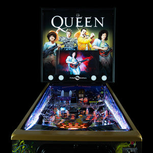 Queen Rhapsody Limited Edition Pinball Machine front view with gold trim