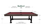 Rasson Bedford pool table 7ft size and overall dimensions