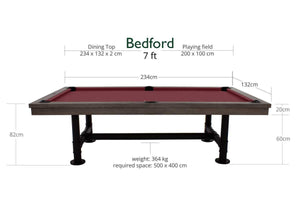 Rasson Bedford pool table 7ft size and overall dimensions