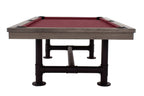Close-up of the Rasson Bedford pool table's red cloth and K66 cushions
