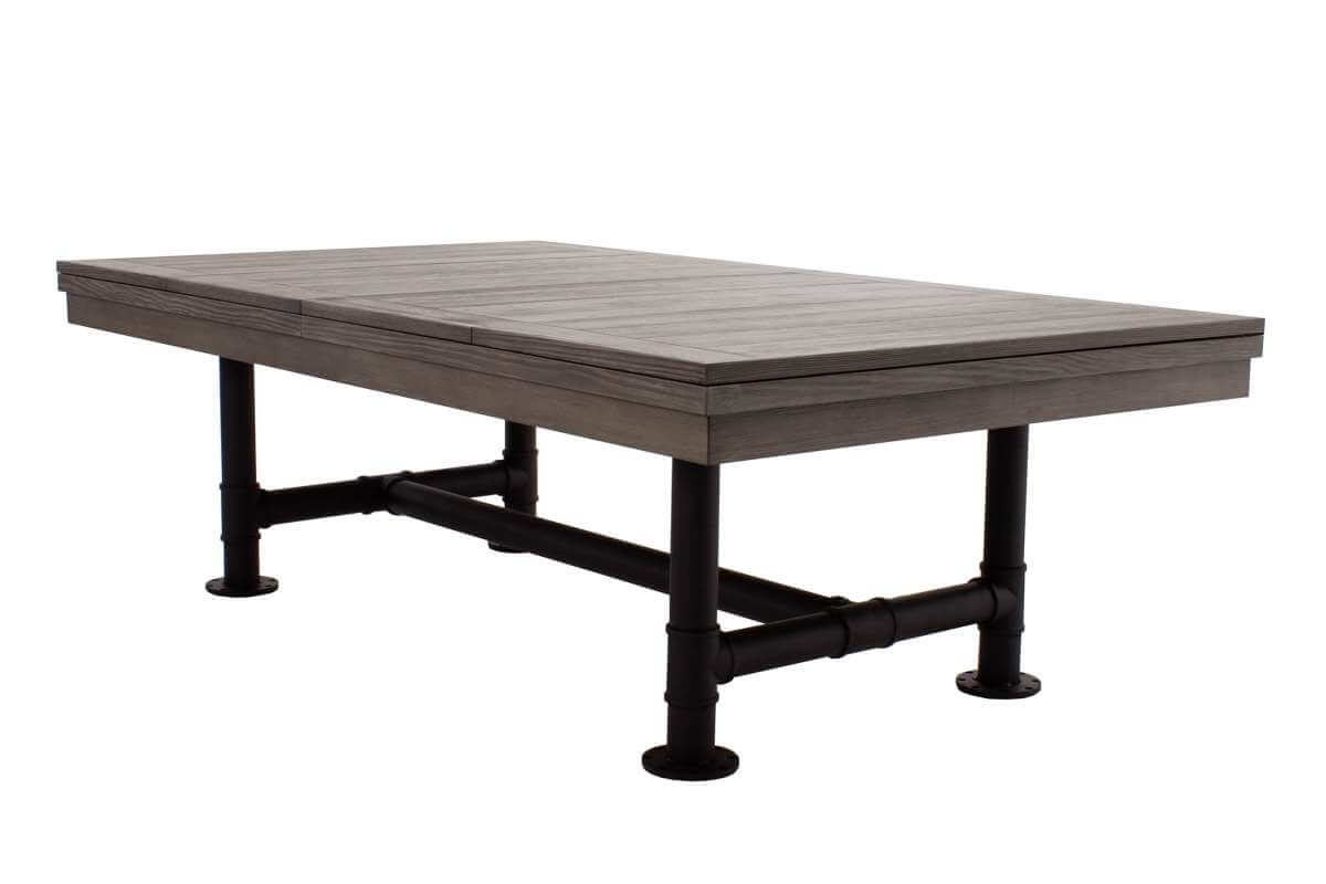 Rasson Bedford pool table with cover plate fitted, used as a dining and entertaining surface