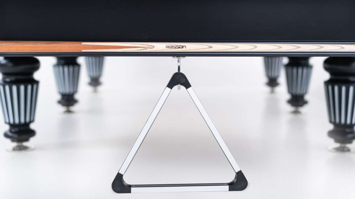 Triangle rack on the cloth of the Rasson Englon 12ft Russian pyramid table