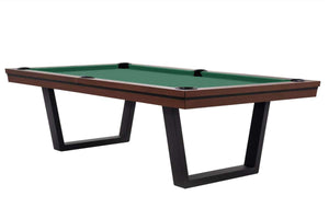 Rasson Madrid American Dining Pool Table in walnut finish, full table view