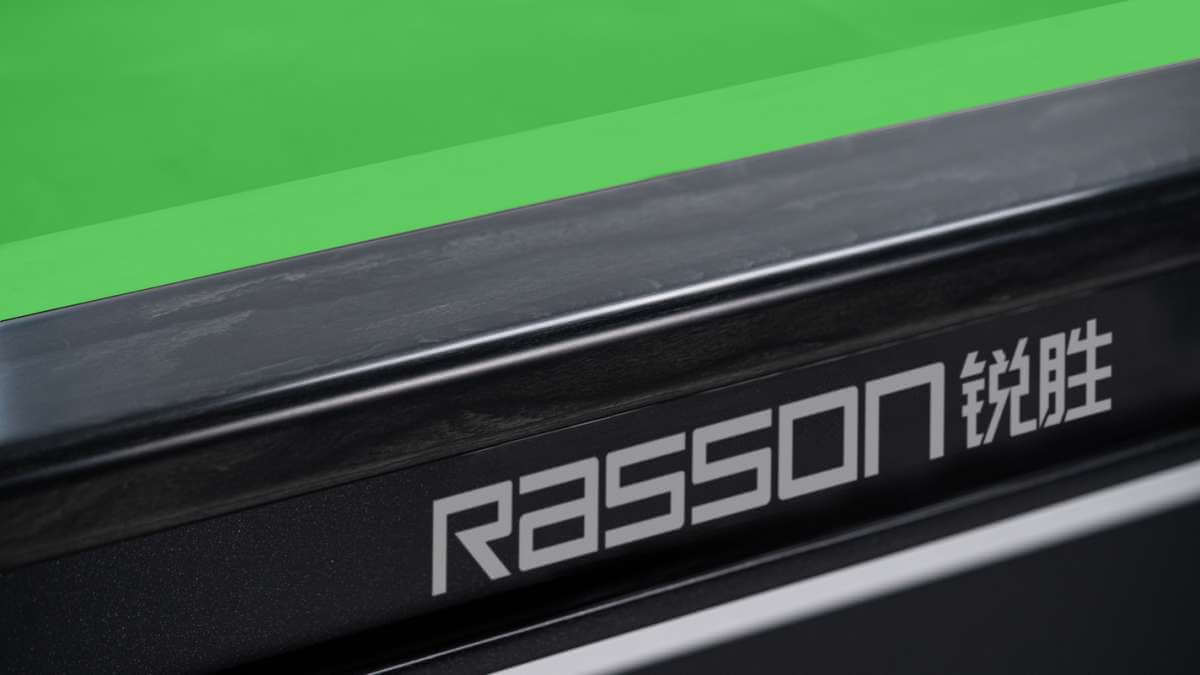 Close-up of the cabinet finish on the Rasson Magnum II 12ft snooker table
