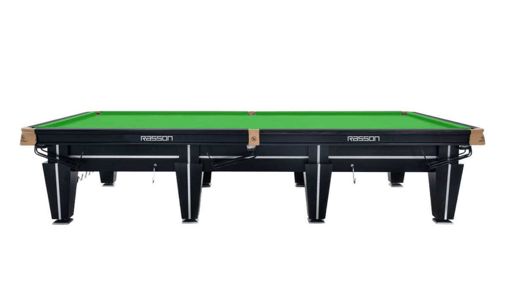 Full-length view of the Rasson Magnum II 12ft snooker table