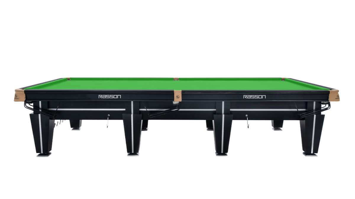 Full-length view of the Rasson Magnum II 12ft snooker table