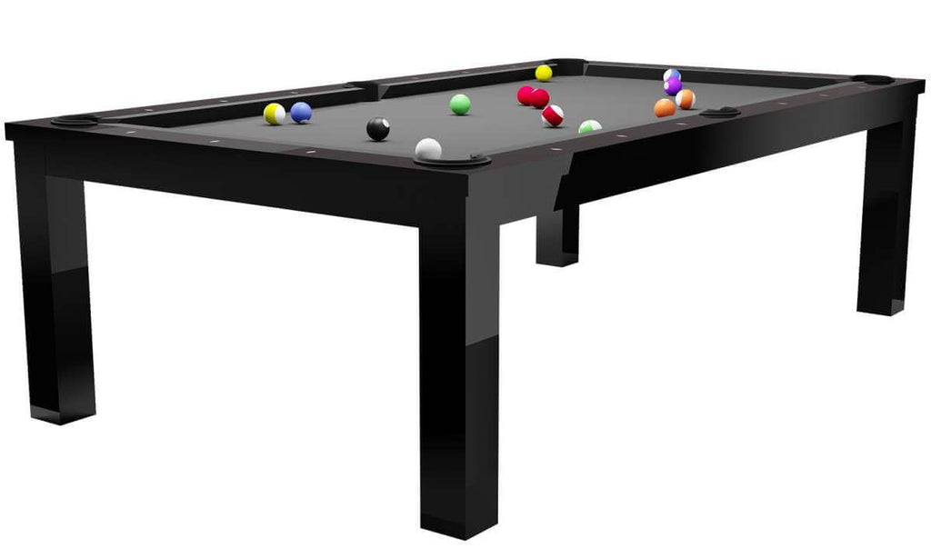 Rasson Penelope II 7ft Shining Black dining pool table, close-up view