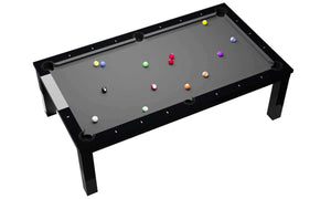 Rasson Penelope II 7ft Shining Black dining pool table, full table view