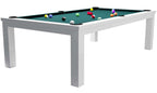 Rasson Penelope II Shining White dining pool table, angled view