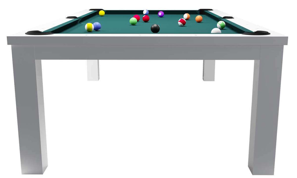 Rasson Penelope II Shining White dining pool table, close-up view
