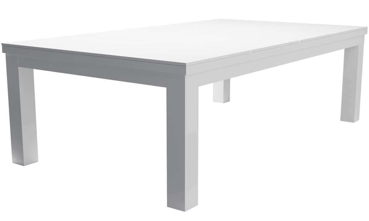 Rasson Penelope II Shining White dining pool table with the dining top cover fitted