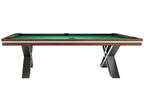 Side view of the Rasson Pierce 8ft pool table showing the cabinet and leg design