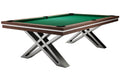 Rasson Pierce 8ft American slate bed pool table in walnut with yellow-green cloth