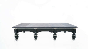 Five-piece 45mm slate bed of the Rasson Strong II 12ft snooker table