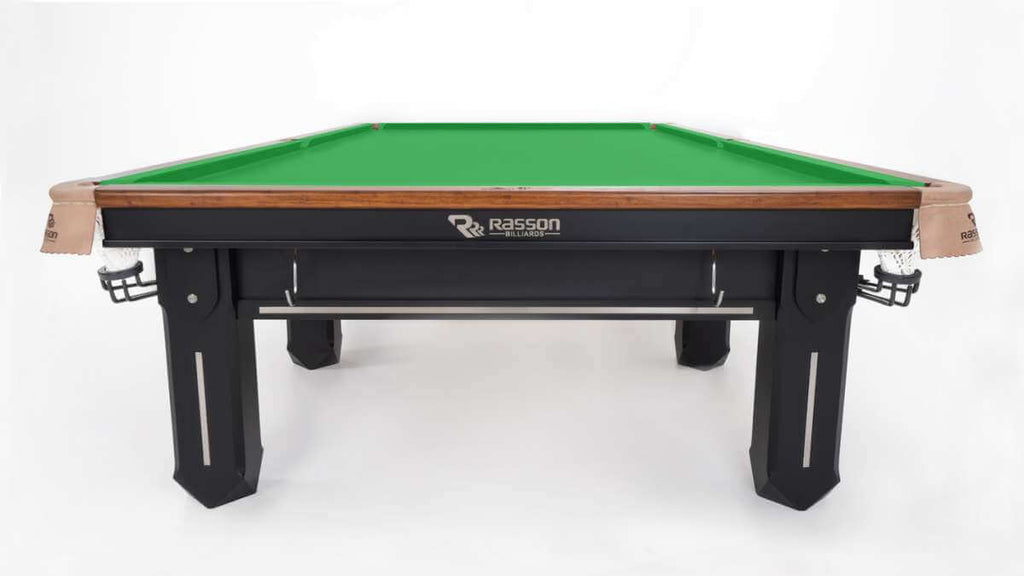 Rasson Sword II 12ft snooker table viewed from the back