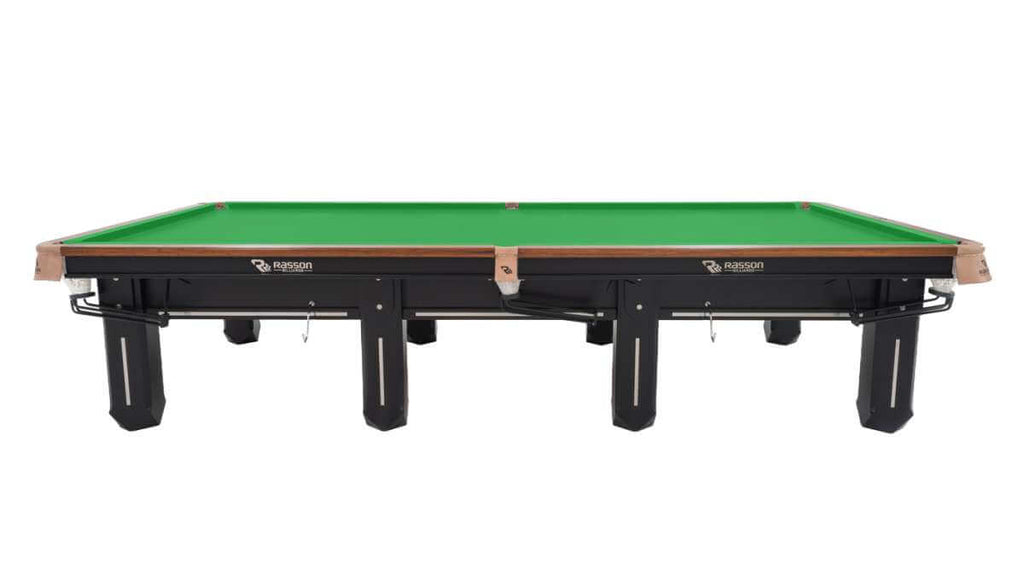 Full-length view of the Rasson Sword II 12ft snooker table