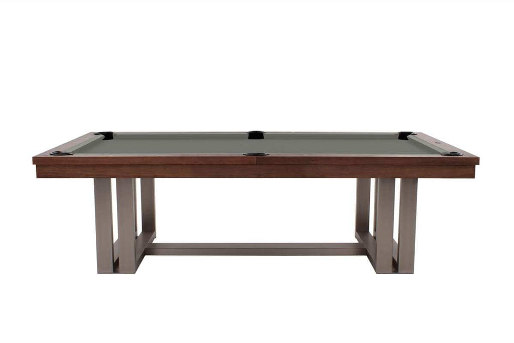 Rasson Trillium 8ft American Dining Pool Table in walnut finish with grey Simonis cloth