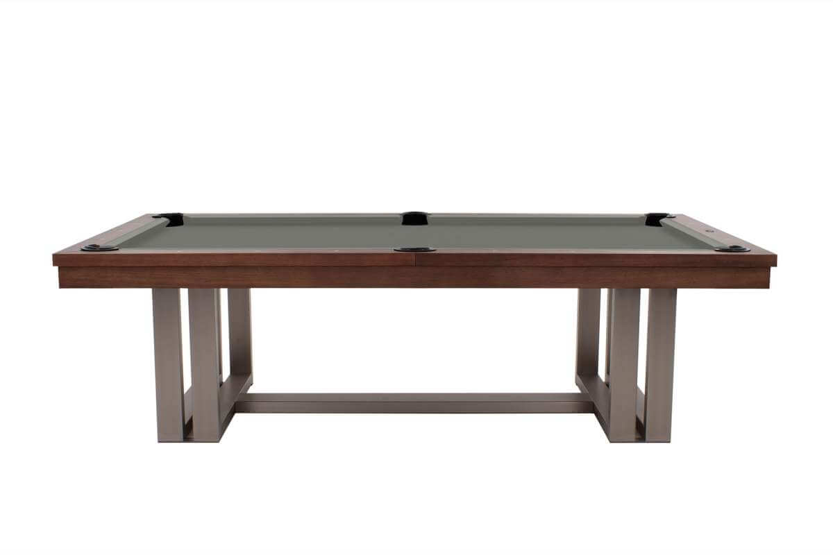Rasson Trillium 8ft American Dining Pool Table in walnut finish with grey Simonis cloth