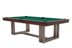 Rasson Trillium 8ft American Dining Pool Table in walnut finish, full table view