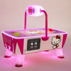 Hello Kitty Baby Evo glowing pink, showing the coin door and cabinet artwork