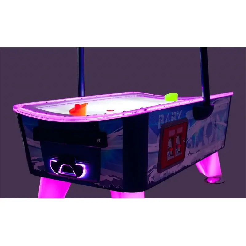 SAM Baby Slalom Evo cabinet glowing purple in a dark arcade