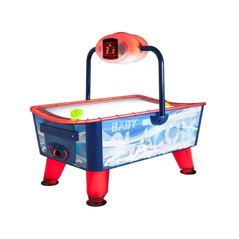 SAM Baby Slalom Evo air hockey table with red LED lighting