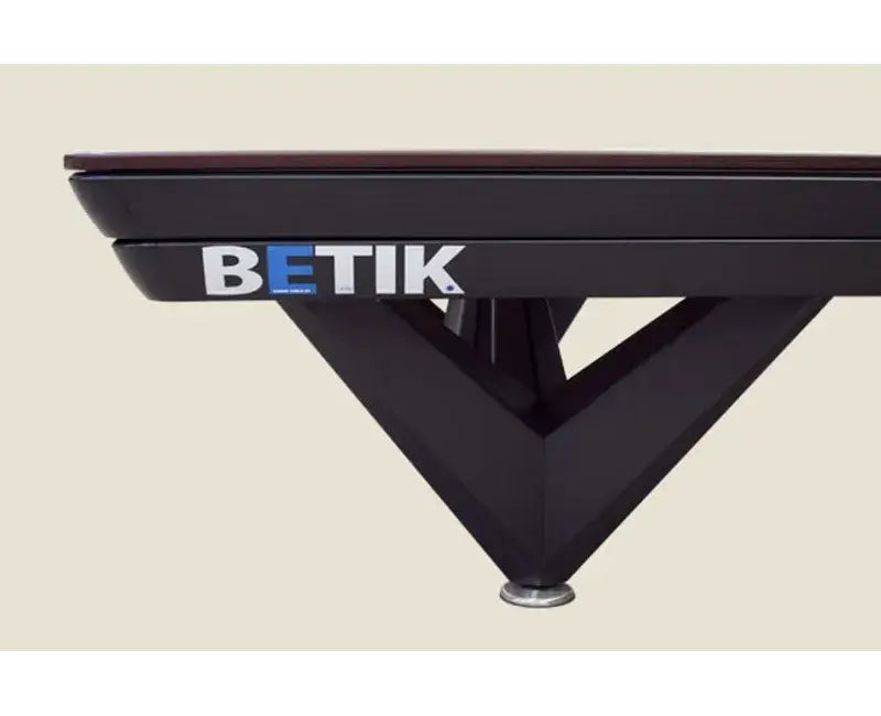Side view of the SAM Betik professional carom table showing the double aluminium blind finish