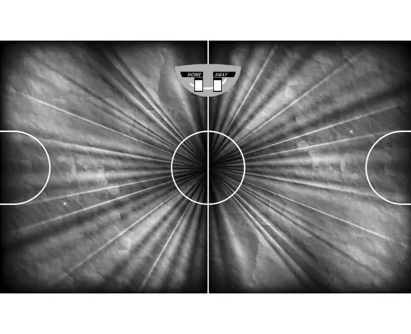 Top view of the SAM Black Ice geometric methacrylate playfield