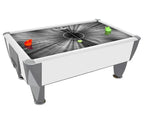 SAM Ice Track II air hockey table in white with a geometric playfield