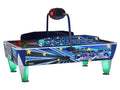 SAM Double Evo four player air hockey table with illuminated legs and overhead scorer