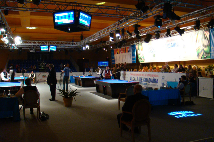 Elite Avant professional carom table set up in a tournament playing environment