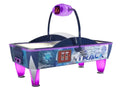 SAM Fast Track Evo II air hockey table with illuminated legs and overhead scorer
