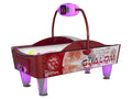 SAM Slalom Evo II curved bed air hockey table in red with illuminated legs