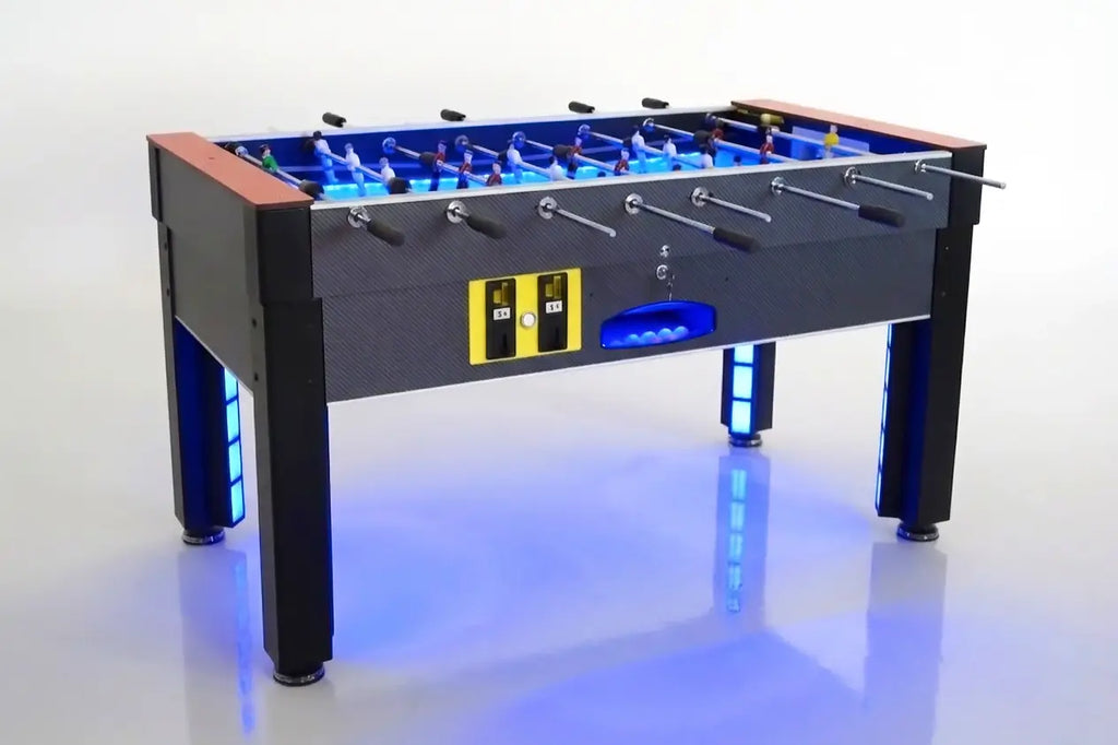 SAM Tecno Flame football table with blue LED lighting